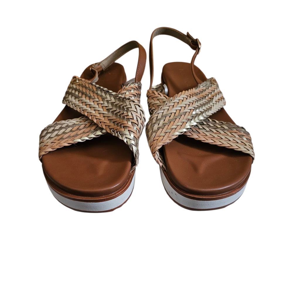 Nautica Tan and Brown Woven Sandals 10